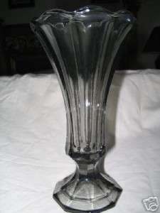 FOSTORIA glass Smoke Grey BLACK Virginia flower Vase  