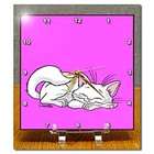 3dRose LLC Drawing Conclusions Cats   Sleeping Cat   Desk Clocks