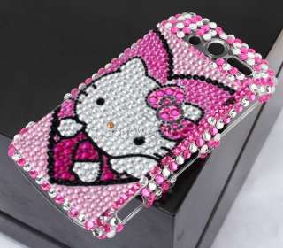   Kitty Heart Diamond Bling Back Case Cover For HTC Mytouch 4G  