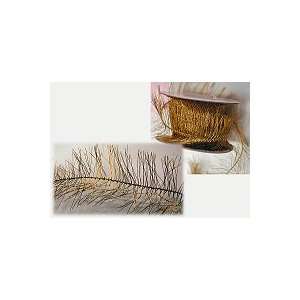  Gold Wired Eyelash Ribbon 2 inches Arts, Crafts & Sewing