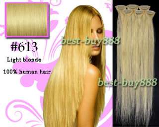   on Straight Human Hair Extensions in 15Colors,36g with clips  