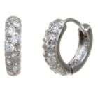 Bling Jewelry Pave Cubic Zirconia Thin .925 Sterling Silver Huggie 