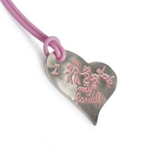   ink engraving 925 Silver, form Heart, line Family, weight 10 grams