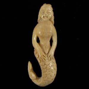  58mm bone carved lady figure pendant bead