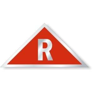  R Triangular, Red Background Engineer Grade Sign, 12 x 6 
