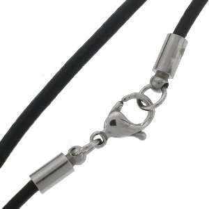  Black Leather Cable Necklace 16 18 20 24 30 inch Jewelry