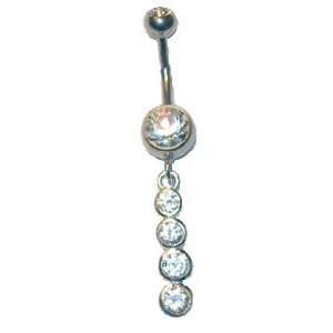  .925 sterling silver drop belly button ring 1/2 Jewelry