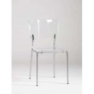Chintaly Imports 9067 Acrylic Dining Side Chair   Clear Set of 2 