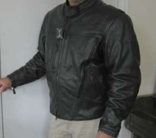 First Classic Mens Leather Motorcycle Riding Jacket XXL  