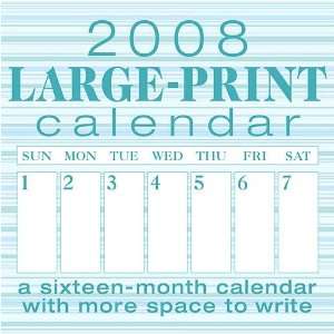  Large Print 2008 Wall Calendar