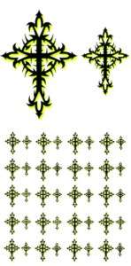 LOT OF 40 TRIBAL CROSS NAIL ART DECAL STICKERS 2 SIZES  