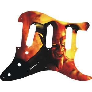  Demon Glare Graphical Strat SSS 8 Hole Pickguard Musical 