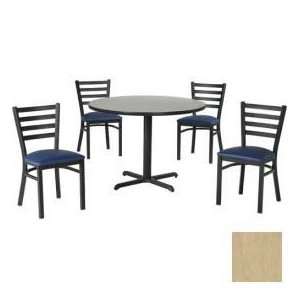 36 Round Table & Ladder Back Chair Set, Maple Fusion Laminate Table 