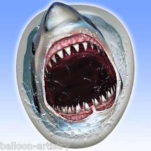 Tropical Terror Hungry SHARK Toilet Topper Decoration  