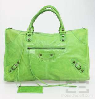 Balenciaga Apple Green Leather Work RH Bag  