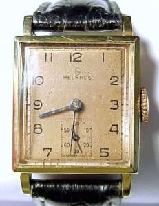 Helbros ~ Vintage 14K Solid Gold Wristwatch ~ 17 Jewels  