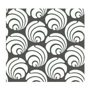   Swirl Geometric Wallpaper, Charcoal Gray/Cream