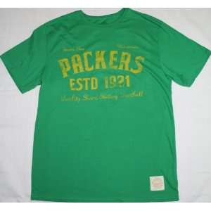 Green Bay Packers Reebok Retro Vintage T Shirt:  Sports 