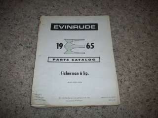 1965 EVINRUDE PARTS CATALOG  OUTBOARD MOTOR 6 HP O.E.  