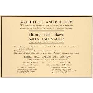 1905 Ad Herring Hall Marvin Safes Vaults Architecture Home Valuables 