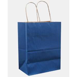   BLUE KRAFT PAPER SHOPPING BAGS 8x10.5x4.75 (MK916)