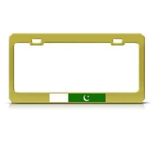  Pakistan Pakistani Flag Gold Country Metal license plate 