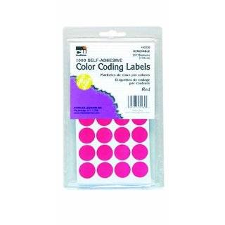   inch Round Pink Color Coded Inventory QC Labels: Office Products
