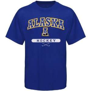  Russell Alaska Fairbanks Nanooks Royal Blue Hockey T shirt 