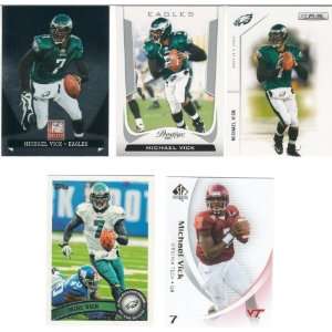 Michael Vick 5 Card Gift Lot Containing One Each of His 2011 Prestige 