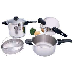 5pc Surgical Stainless Steel Pressure Cooker Set 024409987465  