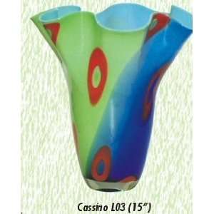    Blue Cassino Vase Hand Blown Modern Glass Vase: Home & Kitchen
