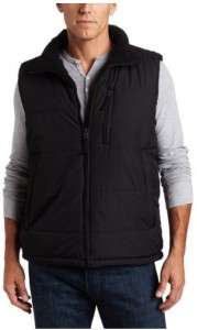 New FREE COUNTRY Mens FCX Quilt Puffer VEST Fleece Lined BLACK Large 