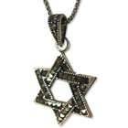 Jazzy Jewels Sterling Silver Marcasite Star of David Pendant Necklace
