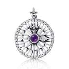 Bling Jewelry Sterling Silver Compass Pendant with Amethyst Gemstone