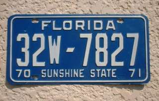 1970 1971 Florida License Plate 1970 71 Tag un issued  