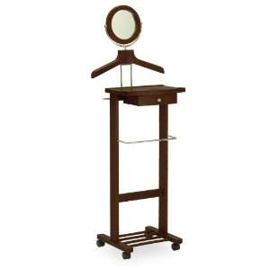  Walnut Valet Stand with Drawer   Winsome 94155