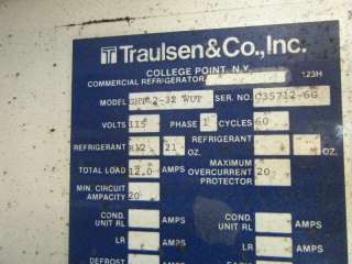 Traulsen Commercial Refrigerator 2 Door Stainless Steel Model GHT 2 32 