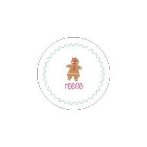 personalized gingerbread holiday plate (style 1p)  Kitchen 