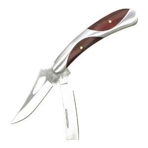  Pakkawood Folding Knife Double Bladed