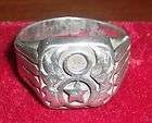   WWII US ARMY AAF 8TH AIR FORCE PILOTS STERLING SILVER TRENCH ART RING