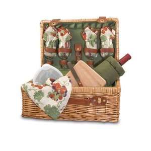  Sonoma Wine and Cheese Basket for 4 Patio, Lawn & Garden