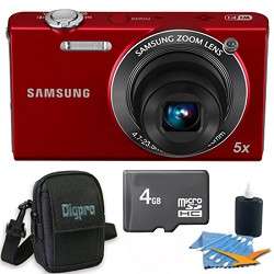 Samsung   SH100 Red Digital Camera 4 GB Bundle 044701015703  