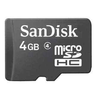Sandisk 4GB MicroSD Card + Screen Protector + Car Charger Adapter 