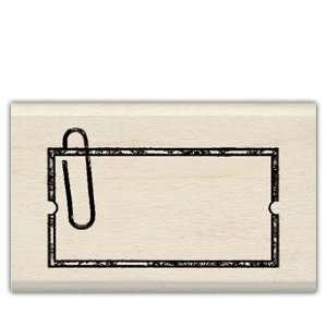 Paperclip Tag Wood Mounted Rubber Stamp