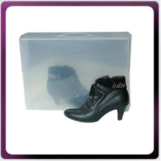 CLEAR PLASTIC SHOE BOX ANKLE BOOT STORAGE TRANSPARANT  