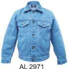Allstate Leather, Inc. Kids 100% Cotton Blue Denim Jacket   Size 2XL