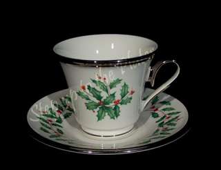 Lenox China New HOLIDAY Platinum Cup & Saucer /s Dimension 1st Quality 