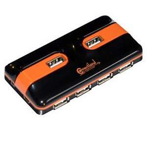  Syba Multimedia Black and orange design, 7 Ports USB v2.0 
