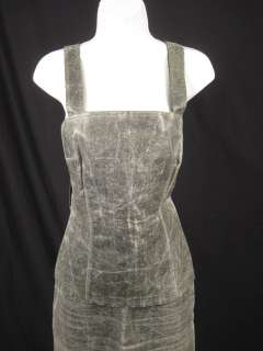 NWT D&G DOLCE & GABBANA Gray Wool Halter Skirt Suit 6  