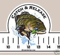 Catch & Release Fishing Ruler Decal/Sticker S.M. Bass  
